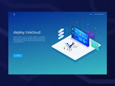 2.5D Technology web 2.5d cloud dashboard data home illustration page ui