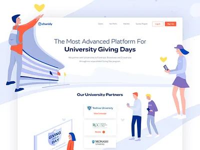 Charidy - Landing Page clean colors design illustration landing one page ui ux web