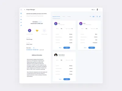 Pre-selection of candidates dashboard interface recruitment ui ux web