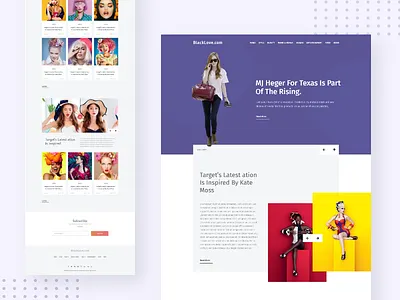 Fashion Blog Landing Page blog design ecommerce fashion flat illustation portfolio site studio ui web