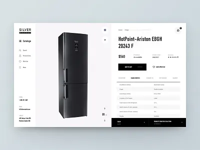 Silver Market black concept ecommerce electronics interface shop store ui ux web website white
