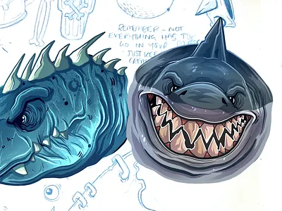 Sketchbook Sharks creature fish mako monster procreate scales seacreature shark sharks sketchbook