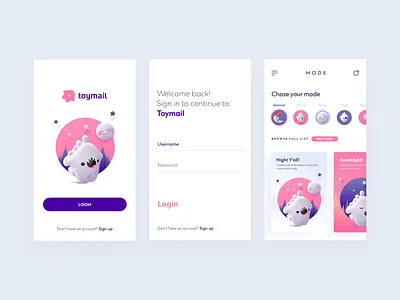 Toymail! app game illustration ios iphone kid mobile monster toy toymail ui ux