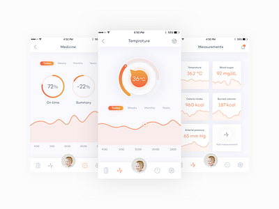 Smarko Health App - Measurements app child health icon illustration medical onboarding ui ux