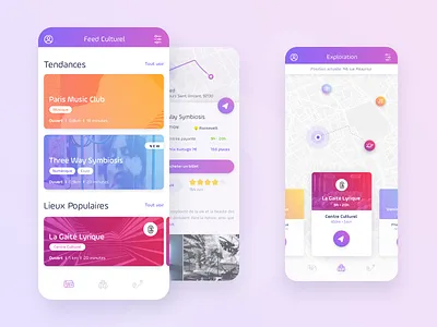 Kultugo App app culture gradient ios light purple ui