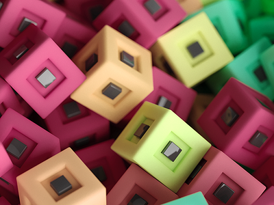 trash heap c4d colors cube illustration inspiration macro render