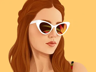 Verano drawn fashion floral girl illustration pattern portrait realist summer woman