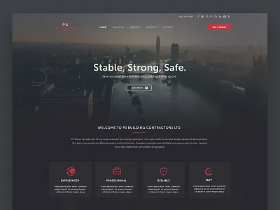 PS Contractors New Website architechture contractor london ui ux web