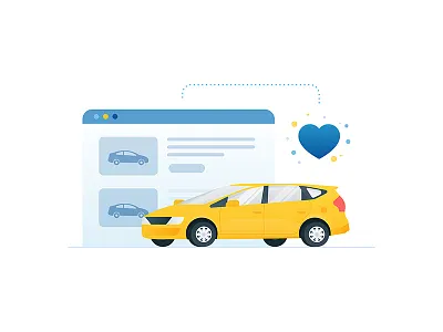Carmax - Saved Car app car carmax heart icon illustration prius ui ux website