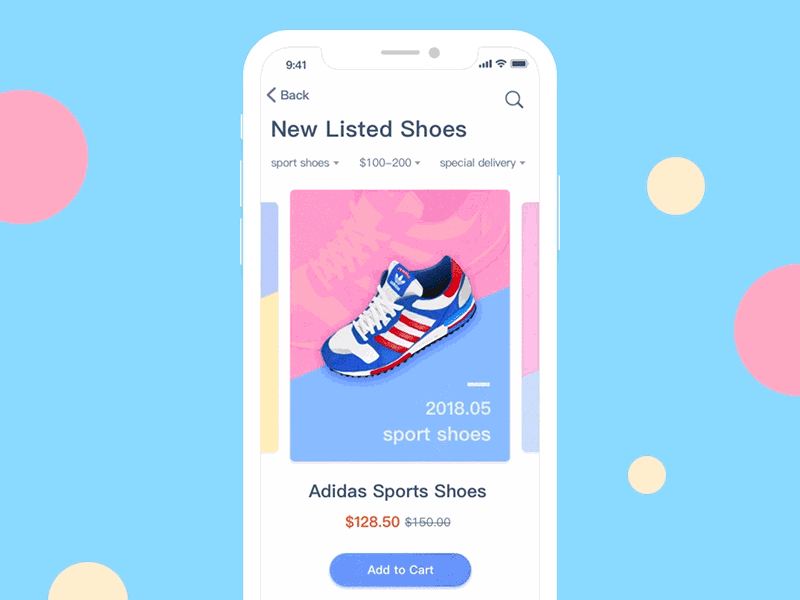 Shopping Online app dynamic effect e commerce flat online shopping ui ux