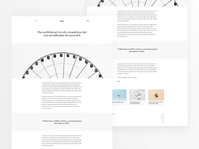 Minimalistic Blog Post blog clean minimal minimalistic post ui ux wheel world