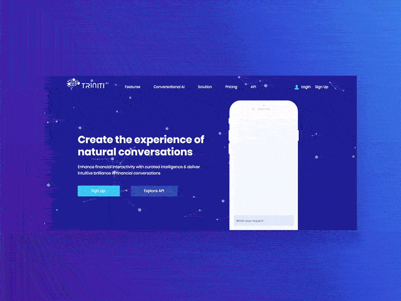 Active AI and Triniti UI website artificial intelligence design gif mockups ui