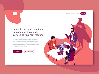 IZI Landing Page Exploration design explainer illustration izi layout page studiotale ui ux video web