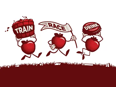 2018 Training Shirt Graphic :: Hard Cider Run apparel apple character cider halftone illustration race shirt tank top texture vector