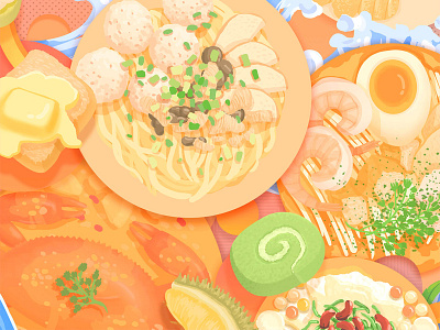 My Food Diary in Singapore food graphic design warm
