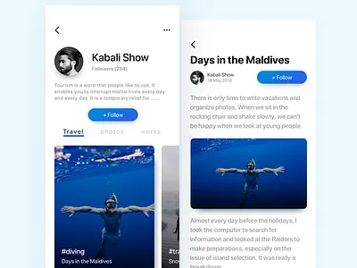 Travel history app app attention color follow recording social travel ui