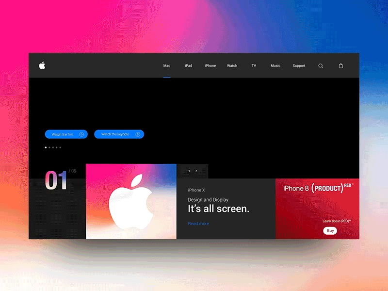 Apple Landing Page Re-Design Concept Animation animation apple clean design landing minimal motion page site ui ux web