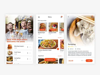 Food Ordering Design app food food ordering list order order list product page