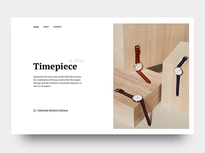 Minimal type watch clean design graphic header minimal shop ui ux visual watch web white