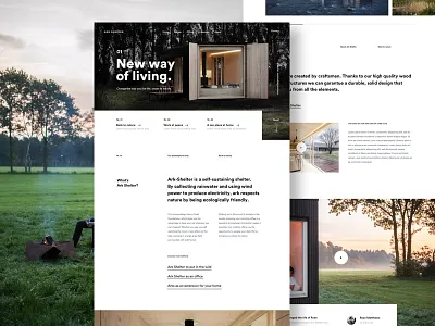 Arkshelter Homepage ark cabin design fullpage homepage landing ui ux web