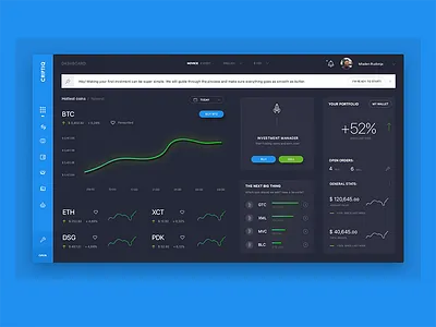 Cryptocurrency Exchange Dashboard analytics cryptocurrency dark dashboard data platform ui ux visualization web