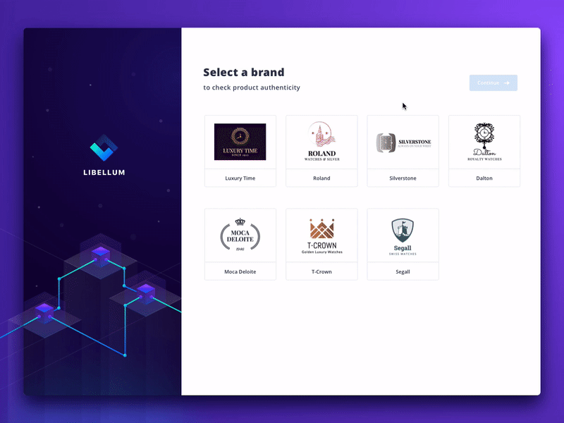 Libellum Client App app blockchain form ui verification