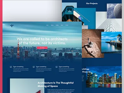 Architectural Web Concept architectural architecture color creative design gmail google landing page typography ui ux web design