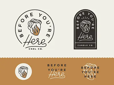 BYH v.2 Branding badge branding candle face fire flame lettering logo script
