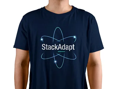 Atom T-Shirt atom blue branding gradient logo science shirt type typography ui ux vector