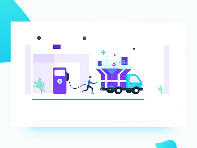 Manage illustration fuel illustration interface manage ui uiux user interface ux van web design website