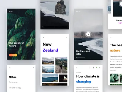 News & Video App app discover documentaries ios minimal minimalist nature news play profile video white
