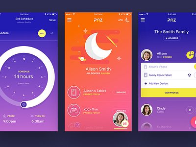 Parental Control App friendly handsome illustration ios kids ux