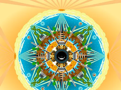 One Piece’s world Mandala colors graphic illustration illustrations illustrator little world mandala manga one piece world