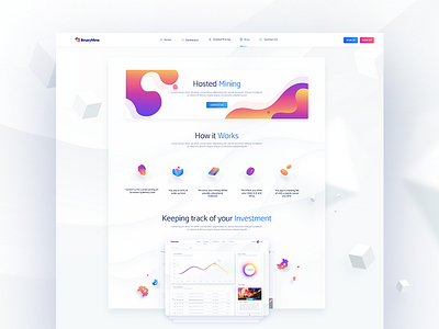 landing page coin crypto cryptocurrency design ico illustration landing page site token ui web