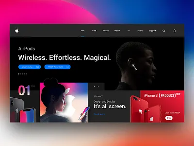 Apple Landing Page Re-Design Concept apple clean design landing minimal motion page site ui ux web