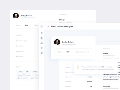 Candidate's resume 💡 dashboard interface recruitment resume ui ux web