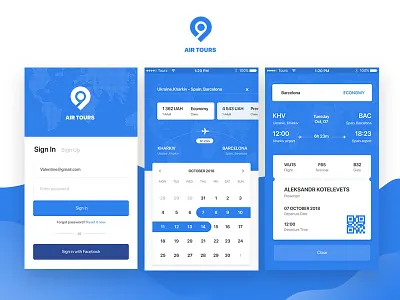 Air Tours airplane app clean interface mobile tours ui user ux