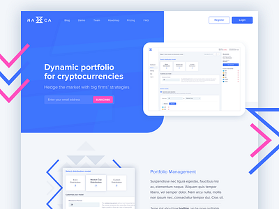 Nazca altcoins bitcoin crypto cryptocurrency homepage landing page layout marketing