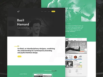 2016 portfolio landing page art direction colorized full page green landing landing page portfolio profil scroll webdesign