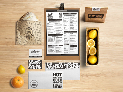 Sweet Lake Print Collateral badge branding business cards design food graphic design identity letterhead logo menu design restaurant