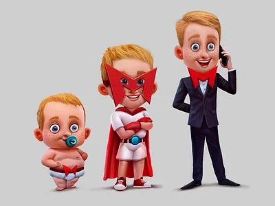 Kids art branding character design childrens illustration kids mascot superhero