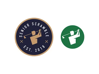 Senior Scramble Brand badge brand branding golf logo mark swing tee typography