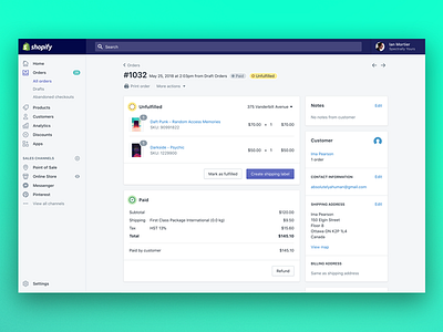 Orders admin management orders ui