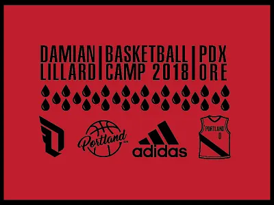 Damian Lillard Basketball Camp basketball illustration simple typography