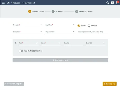 New Request Workflow (Full Page) flat design google material minimalism steppper