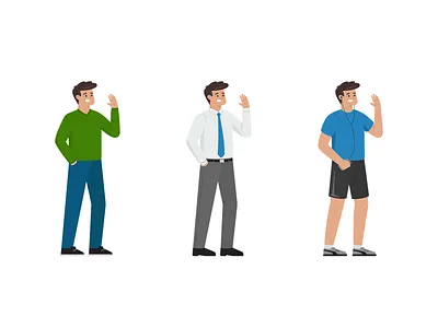 Character Illustration flat graphic happy illustration insurance male vector