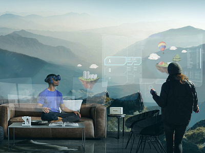 Virtual reality travel ad concept image advertisement ar augmented reality rendering ui ux virtual reality visual design visualizations vr