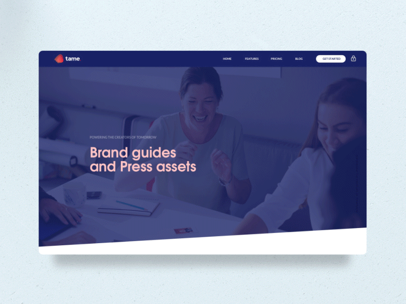 Tame - Press animation event events landing management saas ui ux web