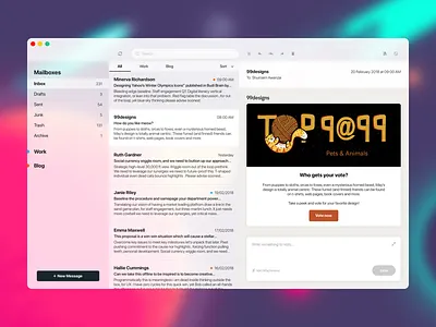 Minimalistic macOS mail app clean desktop ia mac mail minimalistic modern os simple sketch ui ux