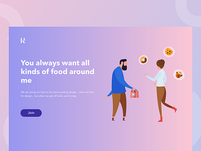 web practice #18/100 color food gradient illustration ui ux